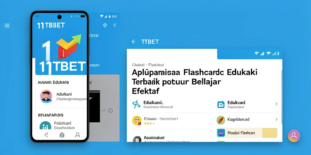 Tampilan antarmuka aplikasi Flashcard 11TBET yang interaktif.