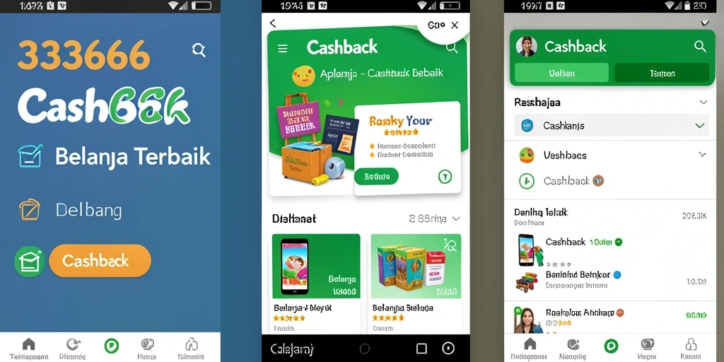Tampilan aplikasi 333666 dengan fitur Cashback yang jelas dan mudah diakses.