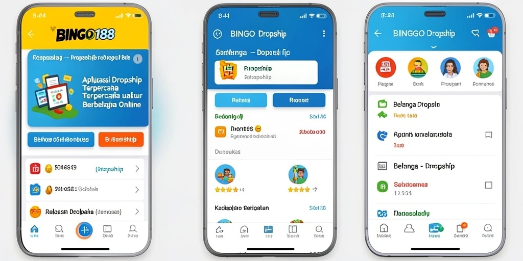Tampilan antarmuka BINGO188 yang mudah digunakan untuk berbelanja dan dropship.