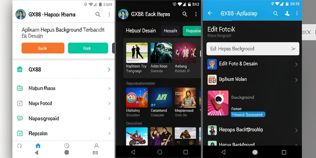 Tampilan antarmuka aplikasi GX88 saat menghapus background dengan cepat.