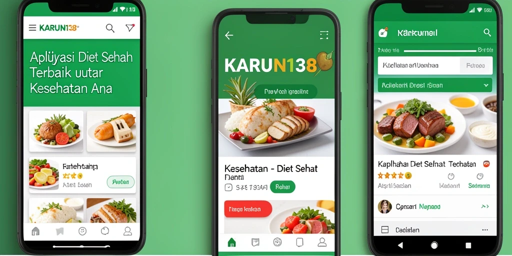 Tampilan antarmuka aplikasi KARUN138 dengan fitur Diet Sehat.