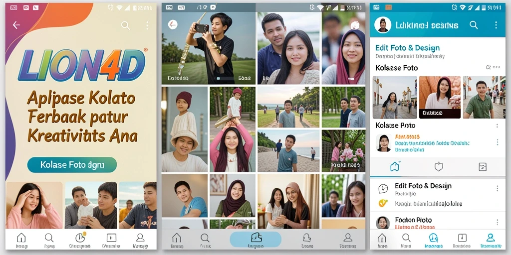 Tampilan antarmuka LION4D dengan fitur Kolase Foto yang menarik.