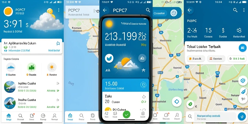 Antarmuka PCPC7 menampilkan informasi cuaca lokal yang jelas dan mudah dipahami.