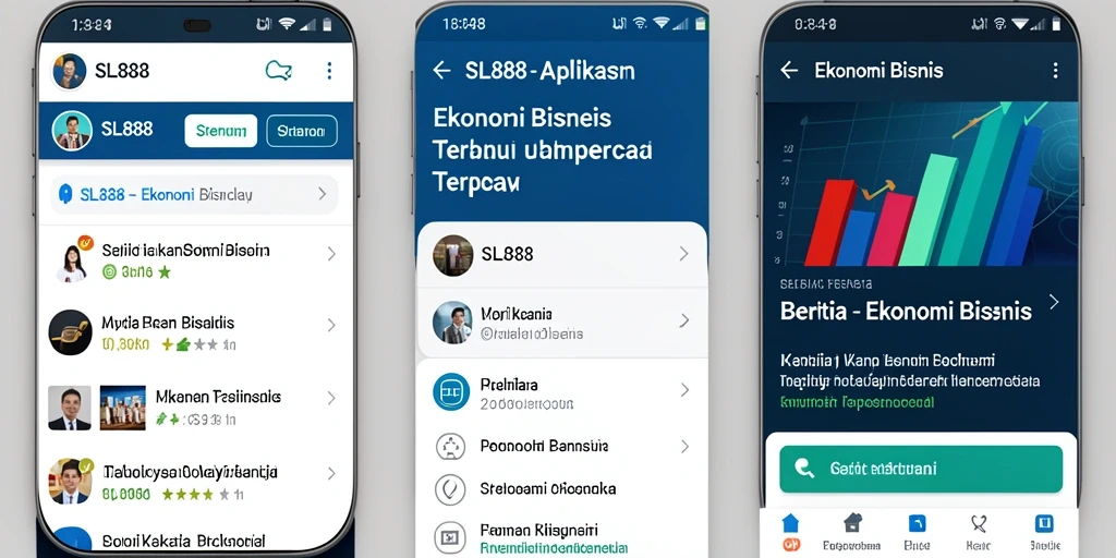 Antarmuka SL888 menampilkan berita ekonomi terkini dan analisis pasar.