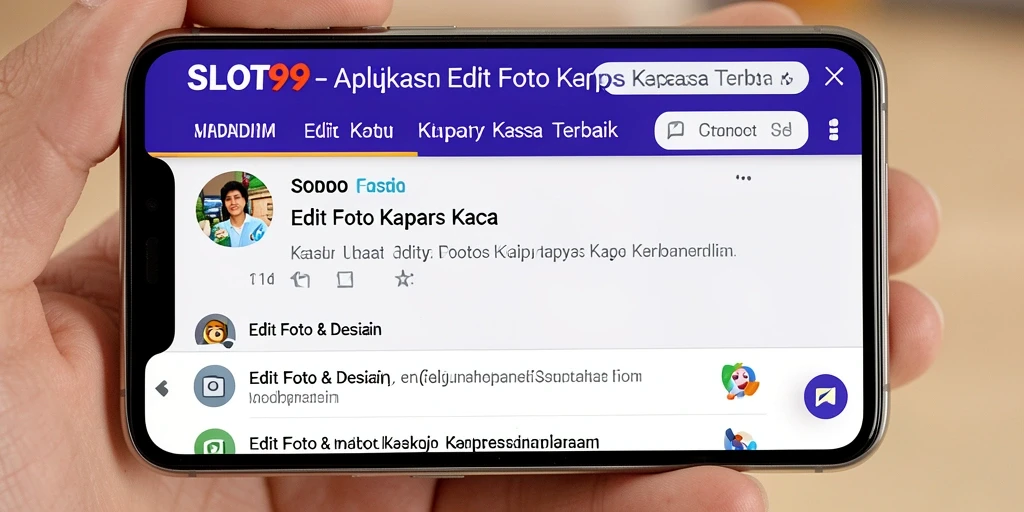 Tampilan antarmuka SLOT99 untuk editing foto kertas kaca.